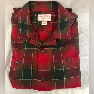 Filson Red and Green Plaid cotton Camp Shirt